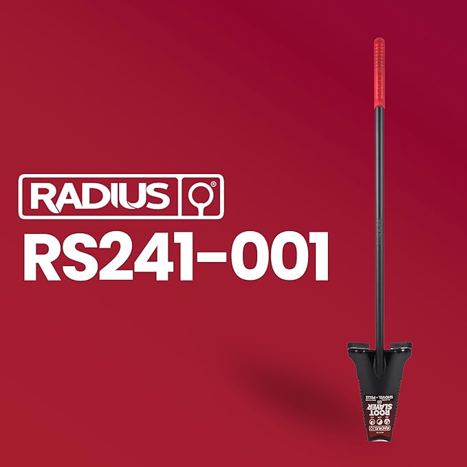 Root Slayer RS241 Heavy Duty All Steel Long Handle Garden Shovel for Digging and Landscaping, Durable Spade, Black