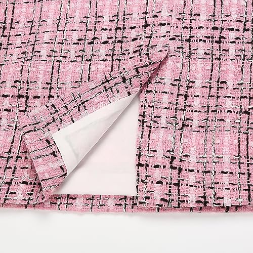 IDEALSANXUN Plaid Skirts for Women Fall Winter Knee Length Pencil Wool Skirt with Slit