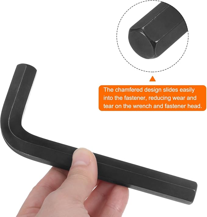 HARFINGTON Hex Key Wrench 14mm L-Shape Hexagon Metric Chrome Vanadium Steel | Repairing Tool Wrenches for Home Repair,Black
