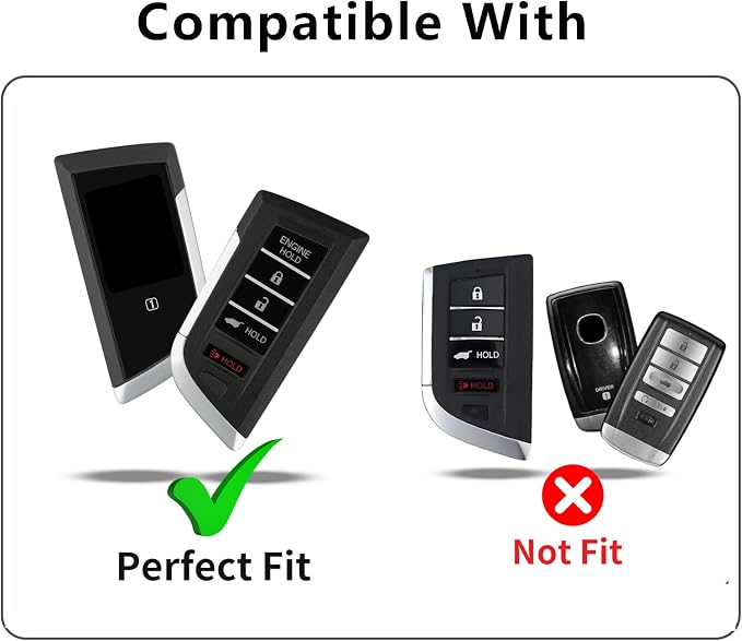 T-carbon Key Fob Cover Fits Acura MDX 2025 5 Buttons Smart Remote Keyless Accessories,Real Glass Fiber Key Fob Case Cover Protector Compatible with Acura RDX RLX NSX ILX TLX TLX-L CDX 2023-2024 Red
