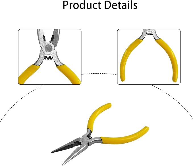 20 Pcs Mini Needle Nose Pliers 5 Inch Small Spring Loaded Thin Needle Nose Pliers for Electronics, Precision Crafting, Jewelry Making and More