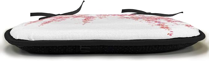 Lunarable Flower Chair Cushion Pads Set of 6, Cherry Blossom Trees Branch Springtime Happy Vacation Traveling Destinations, Anti-Slip Seat Padding for Kitchen & Patio, 16"x16", Pink Cocoa Purple