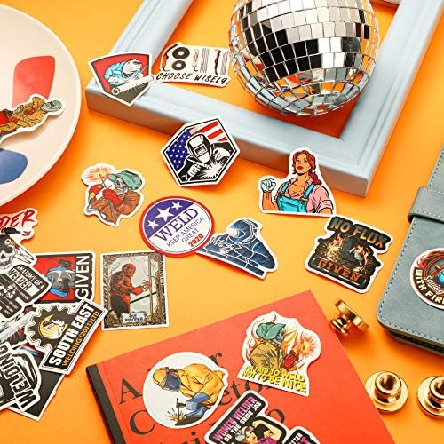 Zonon 100 Pcs Welding Stickers Decals, Hard Hat Tool Box Stickers for Helmet Welding Construction Worker Lineman Oilfield Electrician Decals