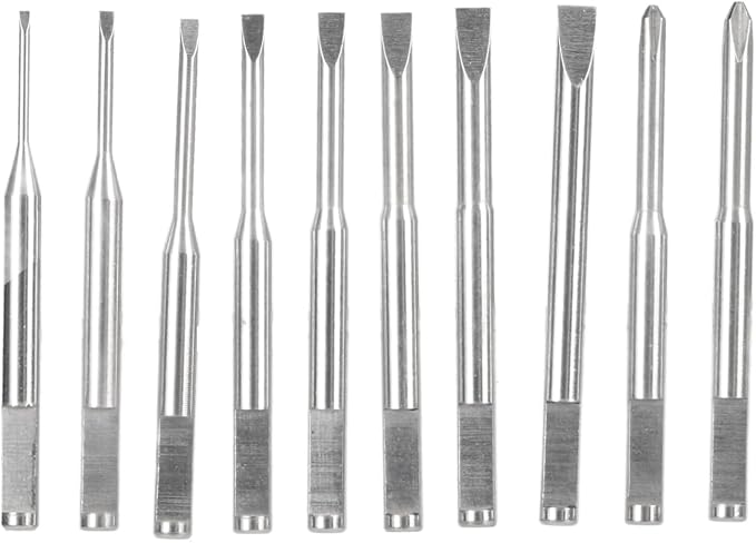 ZJchao Watch Screwdriver Set, 10Pcs Precision Screwdrivers with 8 Slots and 2 Steel Tools, Includes 10 Extra Blades for Watch Repair Jewelry Fixing Eyeglasses Electronics Maintenance