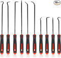 Rindion 10PCS Pick Set Mechanic, Hook and Pick Tool Set with Non-Slip Grip, Long & Mini Automotive Pick Set for O-Ring, Seal & Gasket Removal, Car Repair, Mechanical and DIY Use