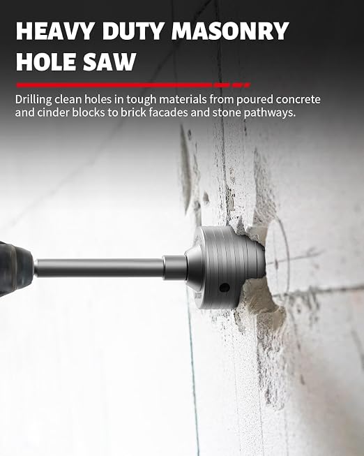 DAYDOOR 4-5/16" (110mm) Concrete Hole Saw with SDS Plus Shank Adapter, Tungsten Carbide Tipped Masonry Hole Saw, Heavy Duty Concrete Core Drill Bit for Brick, Cement Wall, and Stone