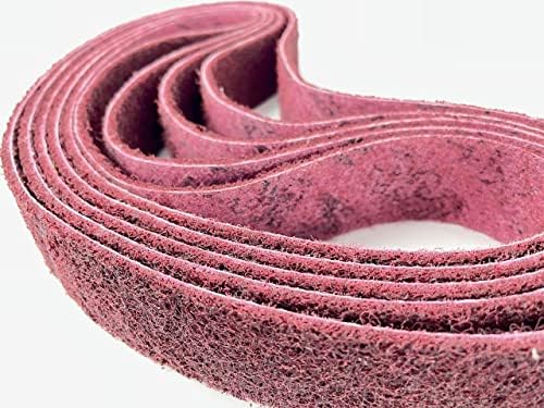 BLUEROCK 30" x 1.5" Pack of 5 MEDIUM GRIT Nylon Non-Woven Sanding Belts Abrasive Material fits 40A & Metabo