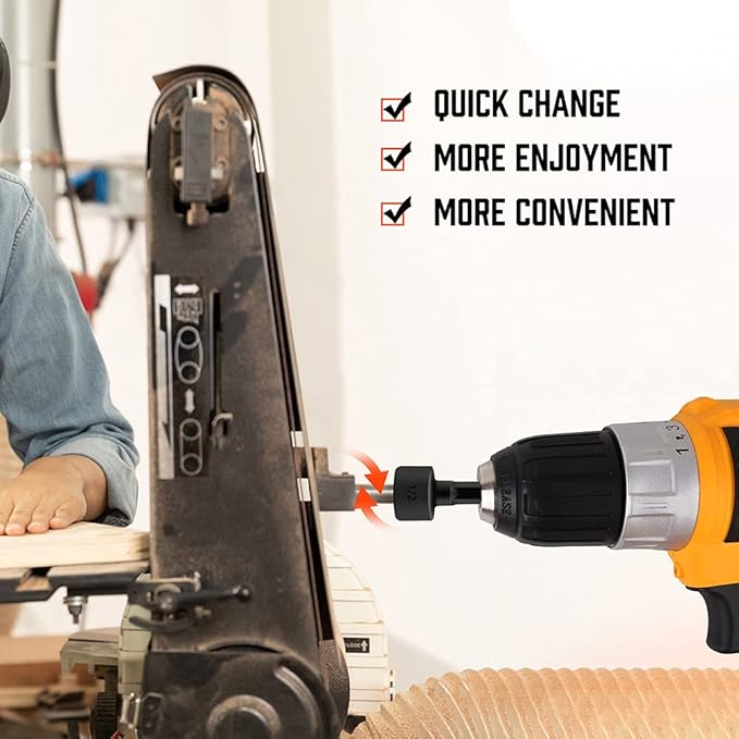 HORUSDY 22-Piece Power Nut Driver Set for Impact Drill, SAE and Metric, 1/4” Nut Driver Hex Keys, Hex Head Drill Bit Set