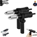 Professional Electric Rivet Gun Adapter Kit,2026 New PopElectric Rivet Gun Adapter Kit,Cordless Electric Drill Riveter Insert Nut Tool,Removable Handle 4 R-ivet Heads for Metal & Aluminum Work