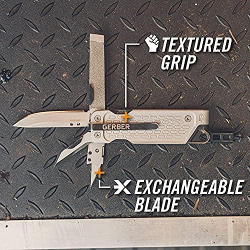 Gerber Gear Lockdown Driver 7-in-1 EDC Multitool - 2.5" Plain Edge Blade, Scissors, Bit Driver - Gifts for Men, Everyday Carry Gear and Survival Equipment - Silver