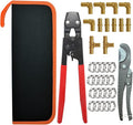 TT Flex Brass PEX Fittings All in One Kit with 12 Pcs 1/2" Tee Elbow Coupling Pipe Fittings，Pex Cinch Clamp Fastening Tool,Pipe Cutter and 20 Pcs 1/2" PEX Clamps