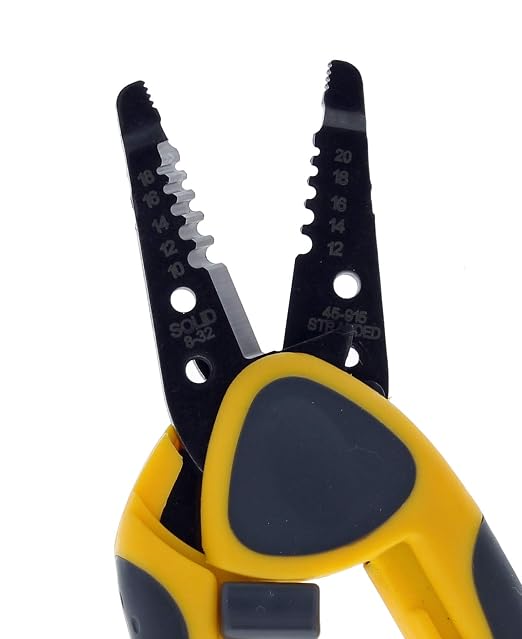 IDEAL Electrical 45-915 Kinetic Reflex T-Stripper - 10-20 AWG, Wire Stripper with Thumb Rest, Plier Nose, Slide Lock, Textured Grips