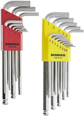 Bondhus 26999 Ball End Tip Hex Key L-Wrench Set w/BriteGuard, 22 Piece