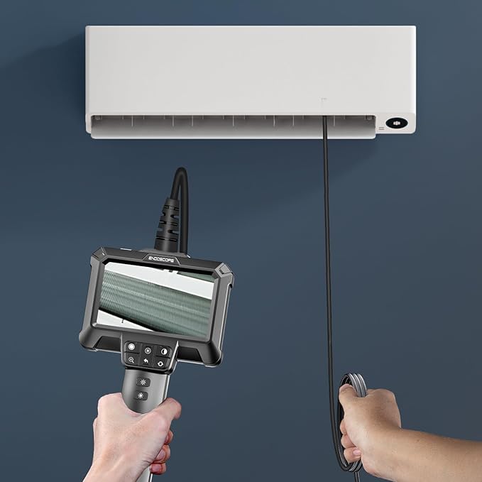 WINWEND Endoscope Camera with Light - IP67 Waterproof Borescope Camera with 8 Adjustable LED Lights | 4.3" LCD Screen Borescope | HD 1080P Inspection Cameras with 16.5ft Semi-Rigid Cord Tools for Men
