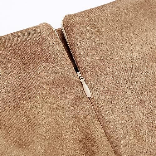 IDEALSANXUN Plaid Skirts for Women Fall Winter Knee Length Pencil Wool Skirt with Slit