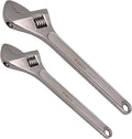 WEDO 2PCS Adjustable Wrench Set 8",10",Stainless Steel | Wide Jaw Spanner,Professional Spanner,Precision Jaws,Corrosion Resistant,For Automotive,Home and Plumbing Repairs