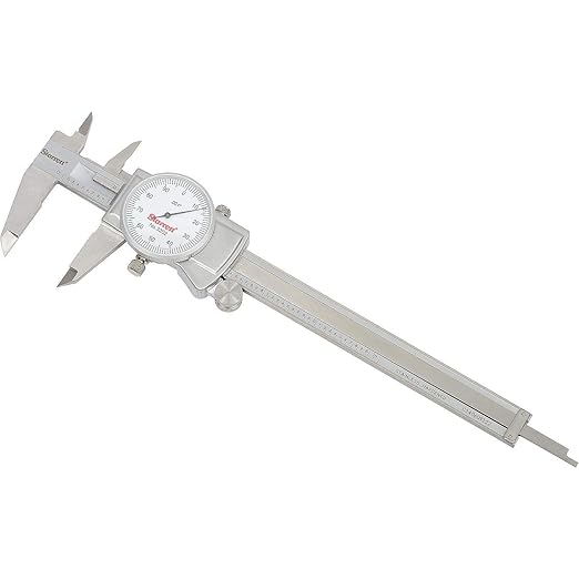 Starrett 1202-6 Dial Caliper, Stainless Steel, White Face, 0-6" Range, +/-0.001" Accuracy, 0.001" Resolution
