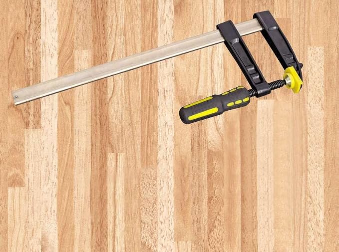 FORGE 12" F Clamp Soft Grip Bar Clamp for Woodworking, Heavy Duty Adjustable Clamp for Carpentry, Wood Clamp Tool with Protective Pads