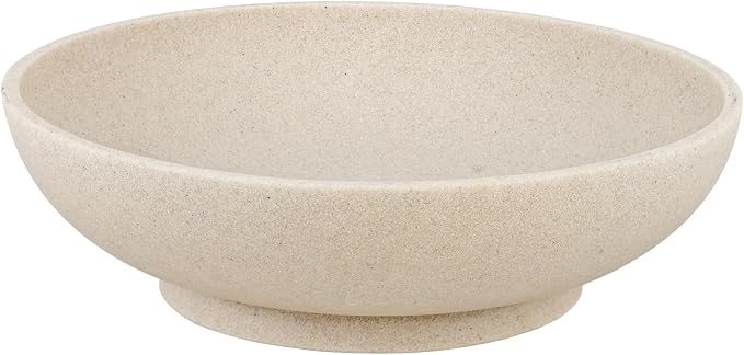 L'ARL GMVOI Large Decorative Bowl,Modern Fruit Bowl for Kitchen Counter,Handicraft Decorative Bowls for Home Decor,Stylish Key Bowl for Entry Table - Artificial Stone Beige