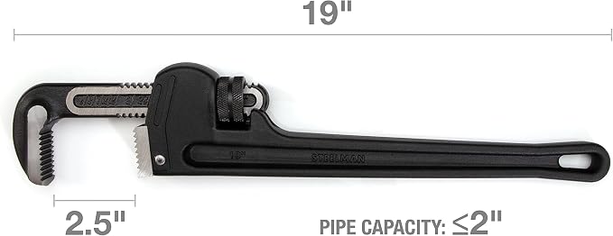 Steelman 60876 18-Inch Heavy-Duty Cast Aluminum Straight Handle Pipe Wrench