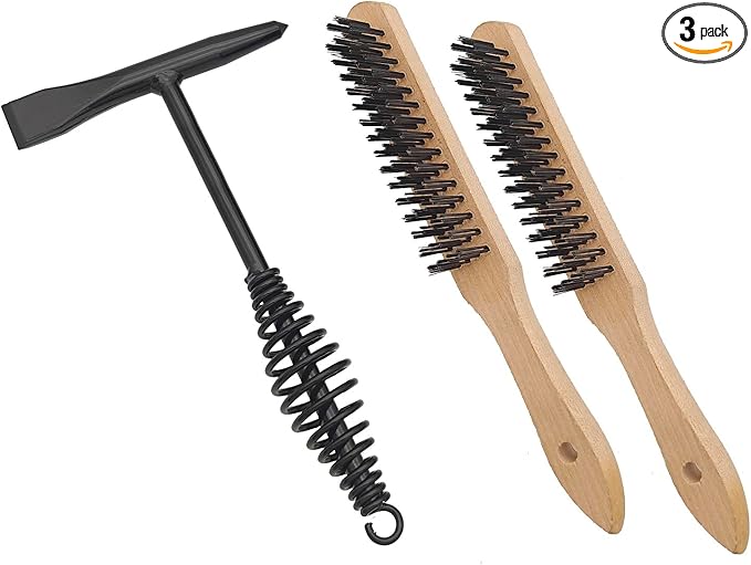 VASTOOLS Welding Chipping Hammer with Coil Spring Handle,10.5",Cone and Vertical Chisel,11" Wire Brush