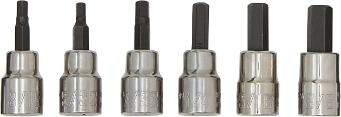 CRAFTSMAN Hex Bit Socket Set, 3/8" Drive, SAE, 6-Piece (CMMT34447)
