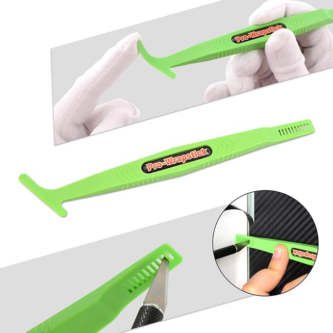 NEWISHTOOL Pro Vinyl Wraps Applicator Tool Kit Window Tint Film Car Wrapping Tools Includes 164Ft Knife Less Tape, Felt Squeegee, Plastic Scraper, Wrap Knife and Blades, Magnet Holders (NT026-A)