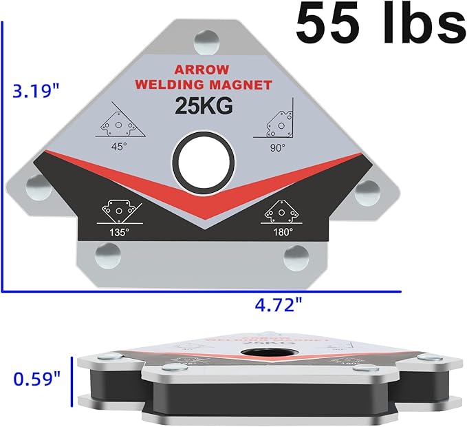 GUTIMORE 55LB Welding Magnet 3pcs,Magnetic Arrow Holder and Clamps, 45 90 135 Degree Angle Holding Magnet, Holding Power Welding Accessories