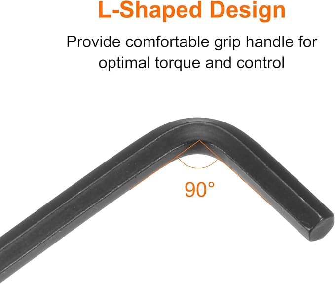 HARFINGTON 10pcs Hex Key Wrench 5/32" L-Shape Hexagon SAE Wrenches Chrome Vanadium Steel Repairing Tool for Home Repair, Black