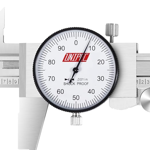 6 inch Dial Caliper, Professional Stainless Steel Metric Measuring Tool, 0-6inch Range with 0.001" resolution, Shock-Proof Precision Vernier Caliper with Hard Carrying Case for Machinists & DIY