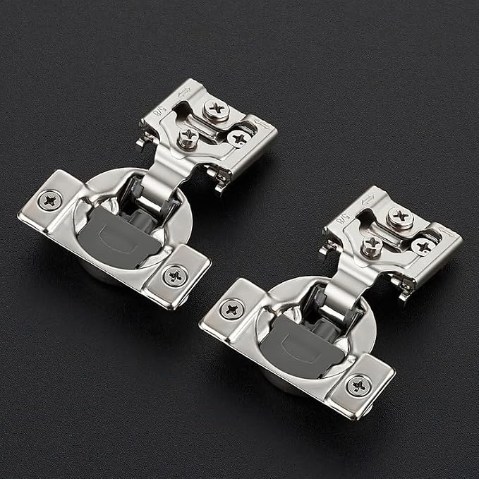 Ravinte 10 Pack 5 Pair 5/8 inch Overlay Soft Close Kitchen Cabinet Hinges Stainless Steel Adjustable Kitchen Hinges Satin Nickel Cabinet Hardware