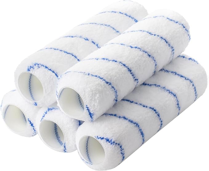Bates- Paint Roller Covers, 9", Blue Stripes, 5 Pack, Covers for Paint Rollers 9 Inch, 9 Inch Paint Roller Covers, Paint Roller Cover, Paint Roller Covers 9 Inch, Large Paint Roller Covers