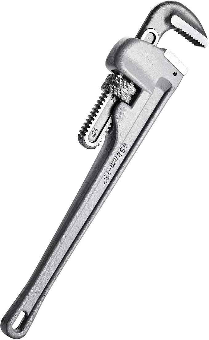 VEVOR 3-Piece Pipe Wrench Set, 10" 14" 18" Aluminum Straight Pipe Wrench, Adjustable Plumbing Wrench, with High Strength Jaw and Ergonomic Handle, Hangable Design, for Water Pipes, Automotive Repairs
