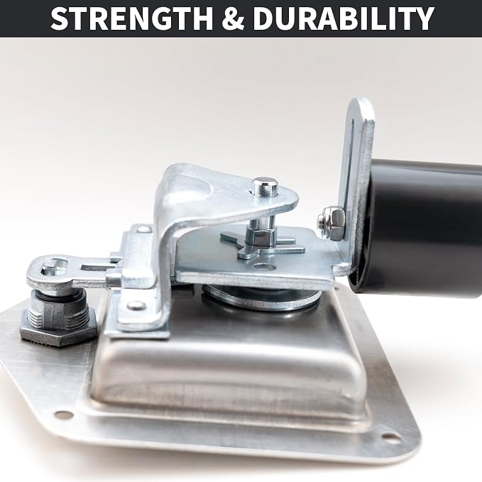 Tool Box Lock with Shock-Absorbing Roller Latch & Zinc Alloy Cover Truck Toolbox Latch Replacement 304 Stainless Steel Folding T-Handle Lock with Keys for RV Camper, Trailer Door, Cabinets