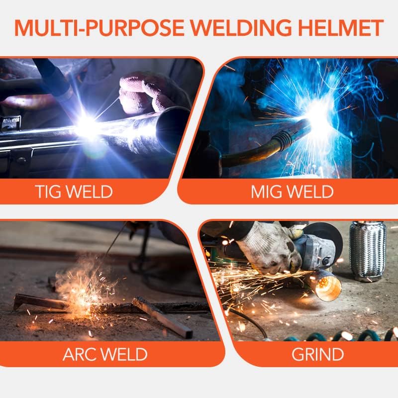 TRQWH Welding Helmet with Light True Color Auto Darkening Welding Helmets for Men Solar Powered Welding Hood with 2 Arc Sensor Wide Shade 4/9-13 for TIG MIG ARC Cool Welder Mask