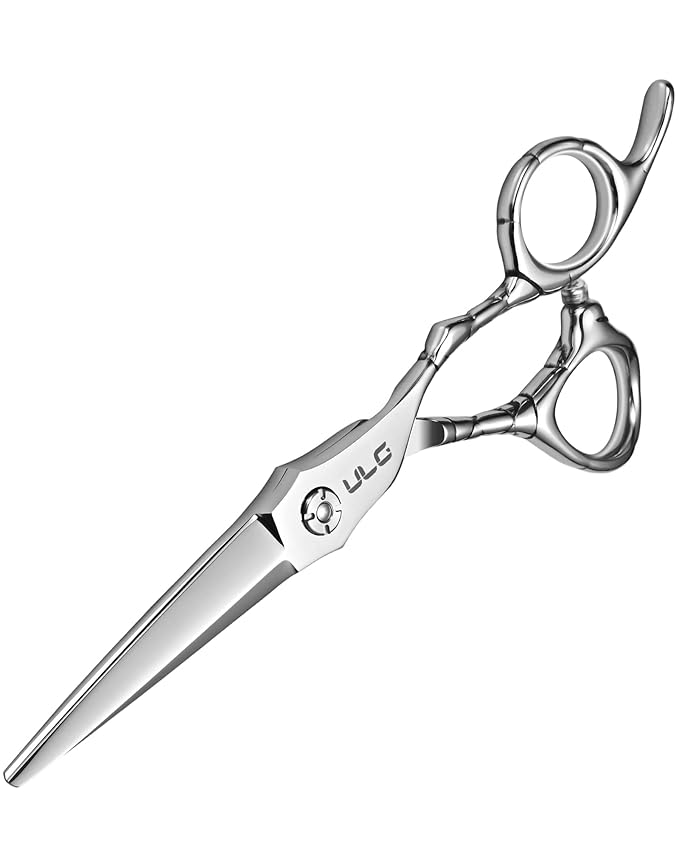 ULG Professional Hair Cutting Scissors 6.5" Japanese Stainless Steel Hand-Honed Barber Scissors for Home & Salon Use, Ergonomic Textured Handle for Men & Women