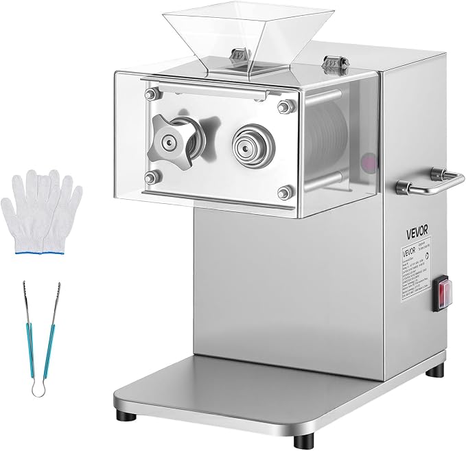 VEVOR Meat Cutting Machine, 850W Commercial Slicer, 5mm Heavy Duty Stainless Steel Blade Shredder for Boneless Meat Soft Vegetables, Electric Food Slicers for Kitchen Restaurant Supermarket