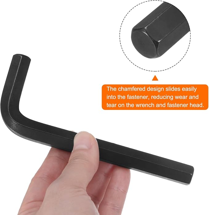 HARFINGTON Hex Key Wrench 12mm L-Shape Hexagon Metric Chrome Vanadium Steel | Repairing Tool Wrenches for Home Repair,Black