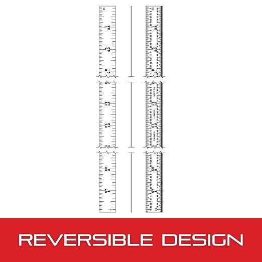 Starrett Full Flexible Steel Rule with Satin Chrome Finish, Quick Reading, and Inch Graduation - 4R Graduation, 24" Length, 1/50" Thickness - C304R-24