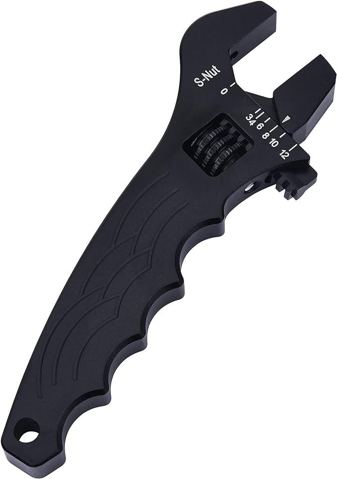 EVIL ENERGY 12AN Flare to 12AN ORB Male Fuel Rail Adapter 2PCS Bundle with Adjustable 3AN-12AN Wrench Aluminum Black