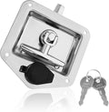 Tool Box Latch T Handle Latches Stainless Steel Car Trailer Door LockHighly Polished with Replacement for Keys Suitable for Trailer Door RV Camper Truck Bed Toolboxes Folding with Gasket