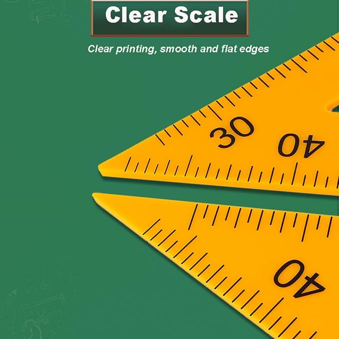 Magnetic Triangular Scale Ruler Set Drafting Tools Mathematics Protractor Pencil Compass, Math Geometry Classroom Teaching Measurement Set Oversized Ruler (45 ° and 60 ° Triangular Rulers)