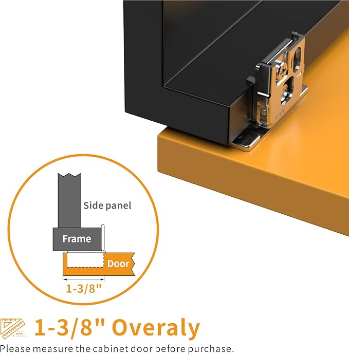 Chibery 10 Pack 1-3/8" Overlay 3D Soft Close Concealed Hinge for Face Frame Door, Smooth Slow Self Closing Hinges, Satin Nickel, Hidden 105° Open Angle Stainless Steel Hinge for Kitchen Cabinet Door