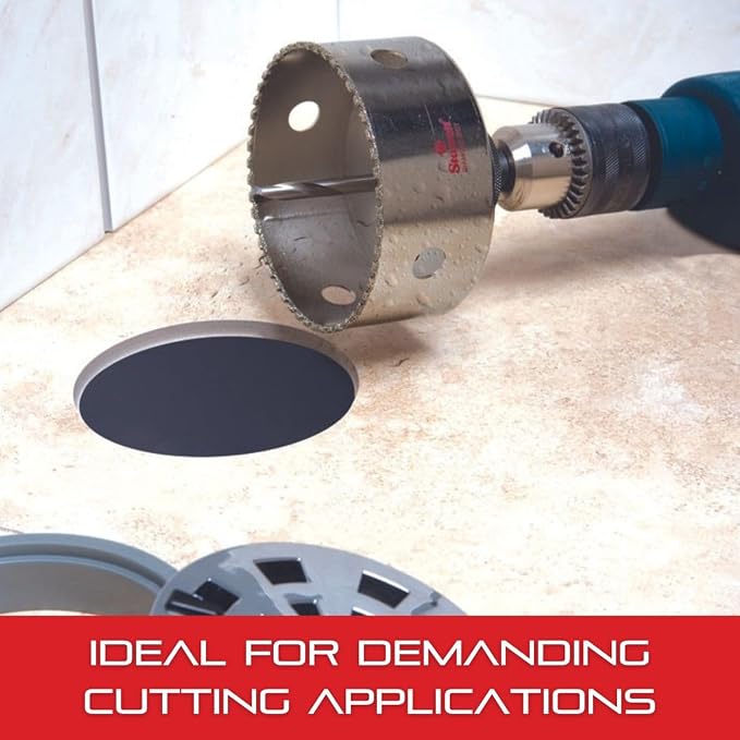 Starrett Diamond Grit Hole Saw 7/8" Dia, 1-5/8" Cutting Depth | Ideal For Drilling Small Diameter Holes, 1/2-20 Thread Size, XA1 Arbor, Non-Metallic Materials, Silver, KD0078-N
