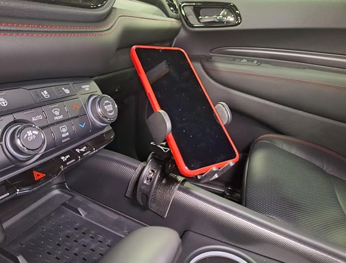 Phone Mount for Dodge Durango 2021-2025 | Dashboard Phone Holder Clamps onto The Center Console | (Spring Loaded)