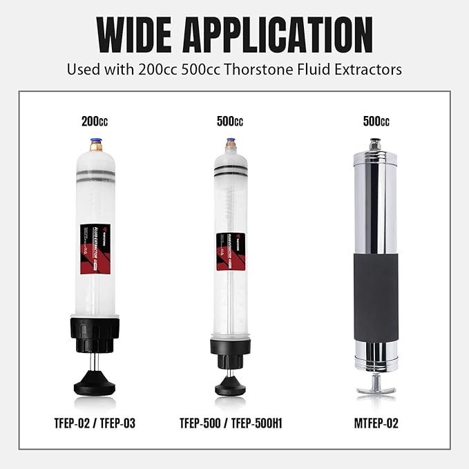 Thorstone Accessory Kit: 23.6 Inch Long Rubber Hose + 2 Suction Tubes + Extra O‑Rings & Connectors for Pneumatic/Manual Oil Changer Vacuum Fluid Extractor Pump