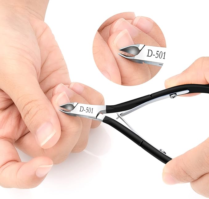 4 Packs Cuticle Nipper, Premium Stainless Steel Cuticle Trimmer for Manicure & Pedicure at Home/Spa/Salon [Black]