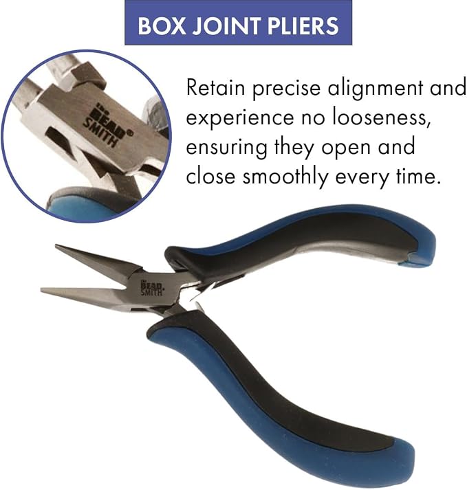 The Beadsmith Ergonomic Chain Nose Pliers – 5 inches (127mm) – Comfortable Ergonomic Grip, Double-Leaf Springs & Polished Steel Head – Extra-Fine Tips for Precision to Medium Level Work
