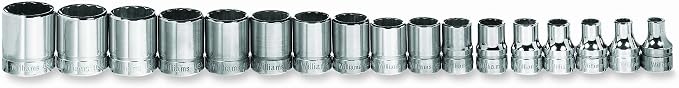 Williams MSB-17RC 17-Piece 3/8-Inch Drive Metric Deep 12 Point Socket Set