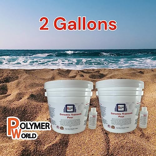 2 Gallons Ceramic Transom Pour for Transom Repairs, Docks, Power Boats, Coring Parts, Mounting Engines, Sea Wall Repair, Replacement for Wood Transoms.
